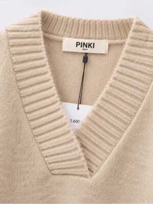 بافت یکرو یقه هفت 5787 Pinki مشکی و کرم